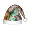 DRTGEDS Many Colored Ice Cream Printing 14.2 X 11 Inch Santa Hat Christmas Winter Holiday Party Headwear Accessories Supplies view 1