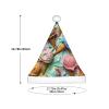 DRTGEDS Many Colored Ice Cream Printing 14.2 X 11 Inch Santa Hat Christmas Winter Holiday Party Headwear Accessories Supplies view 3