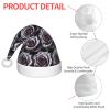 DRTGEDS Gothic Rose Flower Printing 14.2 X 11 Inch Santa Hat Christmas Winter Holiday Party Headwear Accessories Supplies view 4