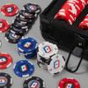 HOLSM-III Top Clay 500 Piece Poker Chips Set with Elegant Case, Professional Poker Chips for Ideal for Home Poker, Board Games, Math Counting (500 Piece, No face Value) view 3