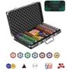 HOLSM-III Top Clay 500 Piece Poker Chips Set with Elegant Case, Professional Poker Chips for Ideal for Home Poker, Board Games, Math Counting (300 Piece) view 2