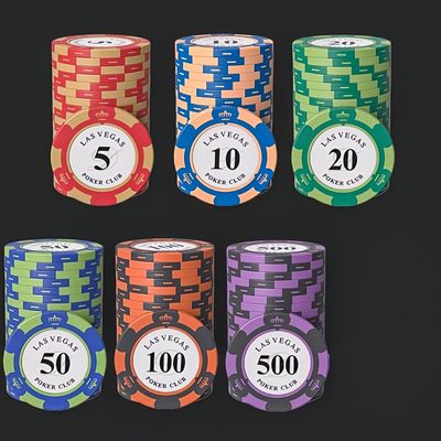 HOLSM-III Top Clay 500 Piece Poker Chips Set with Elegant Case, Professional Poker Chips for Ideal for Home Poker, Board Games, Math Counting (200 Piece)