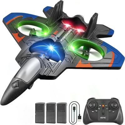 4DRC V32 Foam RC Planes with 3 Batteries, Remote Control Airplanes for Kids Adults 8-16, RC Drone Airplane Helicopter Jet with Light, 360 Flip, Stunt Roll, Airplane Toy Gifts for Kids Boys Adults