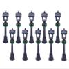 10pcs 4inch 1:12 mini House Miniature Christmas Lamp Village Display Lantern Decorative Mini Street Lights Street Lamp Posts Model Small Home Life Scene Decor Micro Landscape Fairy Garden Ornaments view 2