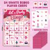 24 Players Pink Shower Girl Party Bingo Game for Adults Girls Women, Bachelorette Party Favors Supplies Decorations,Holidays Friends Gatherings, Sleepover Party Games, Pajama Party Decorations 02 view 2