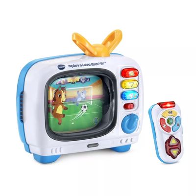 VTech Explore & Learn Smart TV for Toddlers, Educational Toy with Remote, 1236 Months, 10 Channels, Music, Lights & Sounds