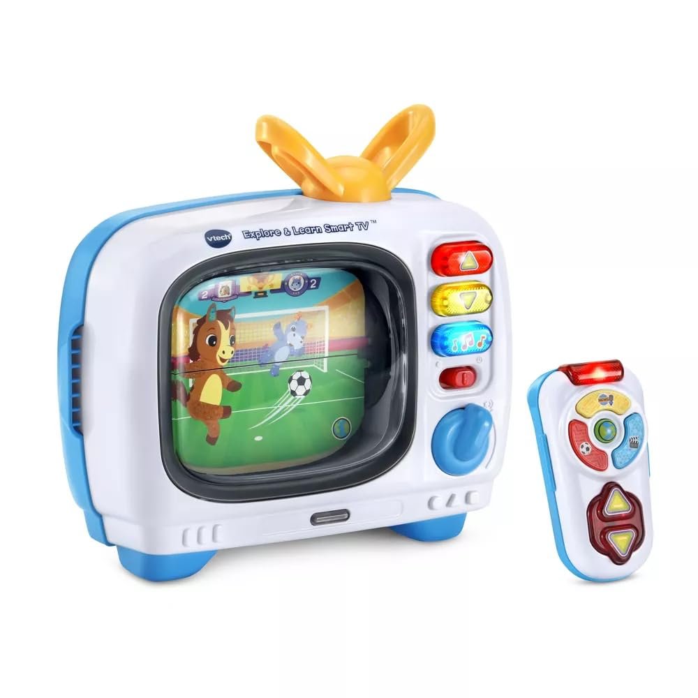 VTech Explore & Learn Smart TV for Toddlers, Educational Toy with Remote, 1236 Months, 10 Channels, Music, Lights & Sounds