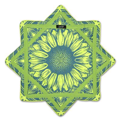 First Earth Flow Star - Dapo Star - UV Reactive - 25" - Beginner to Expert Flow Toy - Spinning Rave Prop (Sunflower of Life)