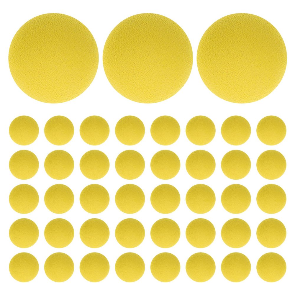 HEANUJJ 50PCS Shoot Ball: 2cm Soft EVA Foam Projectiles - Lightweight Toy Blaster Refill Balls - Replacement Pellets for Launcher Games Target Practice Yellow