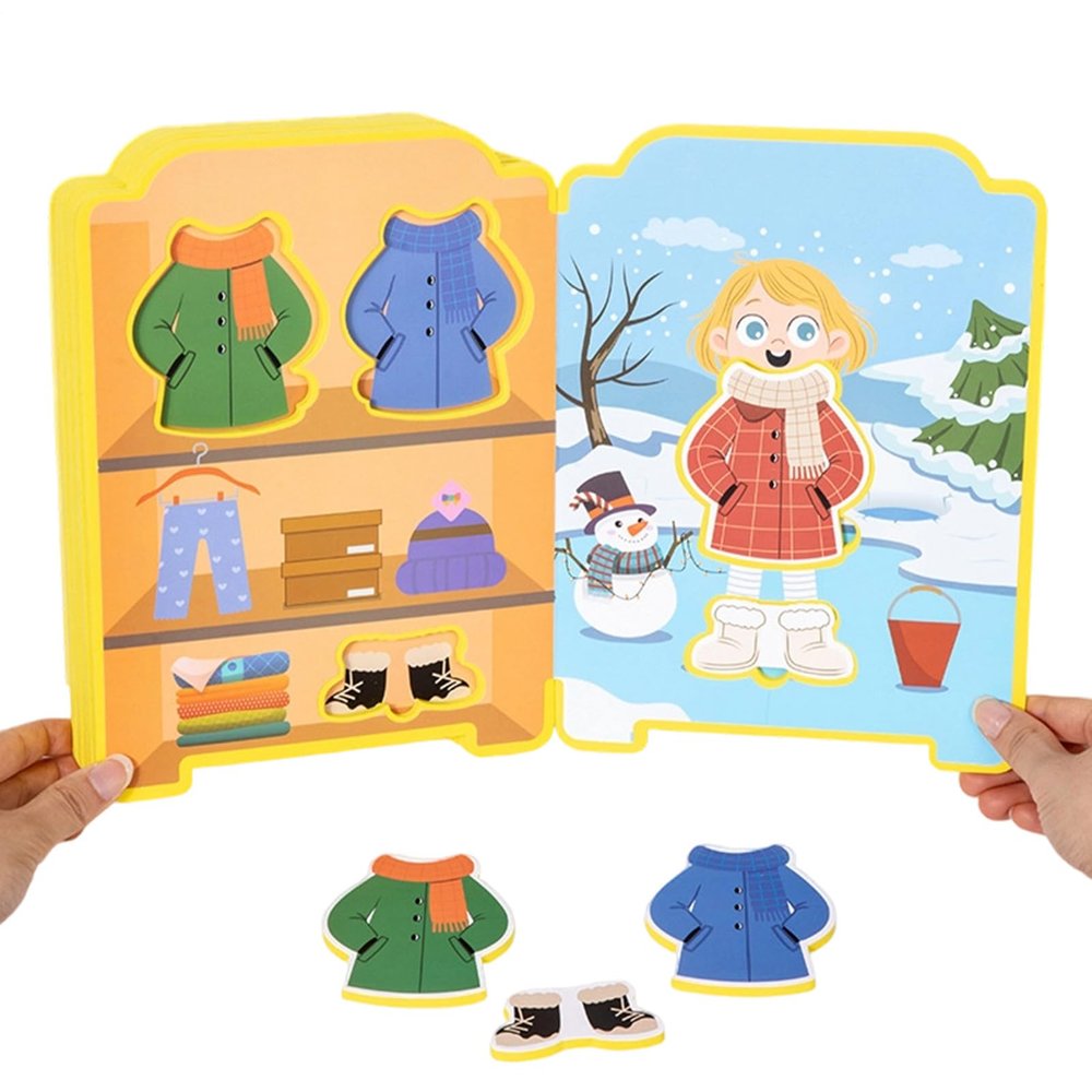 Sticker Dress Up Book for Girl, Educational Game, Cognitive Game Book, for Children Preschool Kids Birthday Holiday Parties Car Travel
