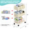 2In1 Baby Diaper Caddy & 3-Tier Rolling Cart, Diaper Caddy Organizer Carts with Dividers, Mobile Metal Utility Cart for Nursery Essentials, Detachable Bedside Cart, Large Capacity, White view 2