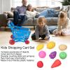 Aqur2020 Kids Shopping Cart Set, Simulated Supermarket Trolley Educational Play Food Toys for Toddler Role Playing Activities (Blue) view 4