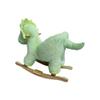 1-3 Years Kids Moose Ride-On Rocking Horse, Lullaby Song, Hand Puppets, Dinosaur Rocking Toy with Safety Belt, Soft Plush (Green) view 4