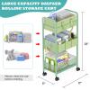 2in1 Baby Diaper Caddy Organizer Cart, 3-Tier Rolling Cart, Metal Diaper Caddy Carts, Bedside Carts for Nursery Essentials Storage, Detachable Dividers, Large Capacity, Green view 2