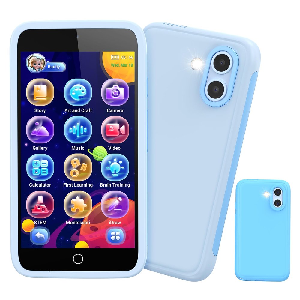 Kids Smart Phone, 3.97" Touchscreen Learning Toy with Dual Camera, 210+ Games, 190+ Drawing Activities, and 45+ Fun Stickers, 8GB Kids Cell Phone, Perfect Birthday for Ages 3-12