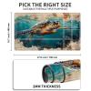 HGGJFLYX Playmat with Zone for MTG,28x16 Inch for TCG Playmat with Non-Slip Rubber Base,Smooth Surface Stitched Edges,Magic Card Game Mat with Storage Bag,and Desk Mousepad,Map Turtle Ocean view 2