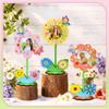 24 Sets Spring Wooden Crafts Bulk Flower DIY Picture Frame Kit Unfinished Solid Wooden Flower Shape Picture Frames Crafts with Gems Stickers Paint Brush for Spring Mother's Day Party(Assorted Styles) view 3