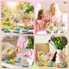 24 Sets Spring Wooden Crafts Bulk Flower DIY Picture Frame Kit Unfinished Solid Wooden Flower Shape Picture Frames Crafts with Gems Stickers Paint Brush for Spring Mother's Day Party(Assorted Styles) view 4