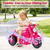 OLAKIDS Ride on Push Car, Foot-to-Floor Sliding Car for Toddlers Kids Motorcycle with Bubble Maker, Music, 3 Wheels Ride on Toys Gift for Boys Girls Aged 3-5 Years (Coral) view 2
