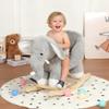 Elephant Baby Rocking Horse for Toddlers 1 Years to 3 Years, Stuffed Plush Ride-on Rocking Animal with Realistic Sound and Music, Wooden Rocking Horse with Seat, Grey Elephant, CPC Certified view 2