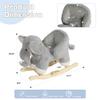 Elephant Baby Rocking Horse for Toddlers 1 Years to 3 Years, Stuffed Plush Ride-on Rocking Animal with Realistic Sound and Music, Wooden Rocking Horse with Seat, Grey Elephant, CPC Certified view 3