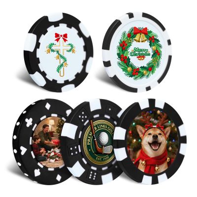 12 Grams Perfessional Customized Clay Poker Chips 30-500 PCS Personalized Casino Chips with Logo & Design 40MM Custom Casino Chips for Christmas Wedding Gifts (A, Black)