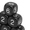 Aumotop Teaching Dice Set, 20 Pieces, 6 Sided Numerical Dice, Small Lightweight Polyhedral for Classroom Learning (Black) view 2