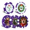 12 Grams Perfessional Customized Clay Poker Chips 30-500 PCS Personalized Casino Chips with Logo & Design 40MM Custom Casino Chips for Christmas Wedding Gifts (D, Purple) view 1