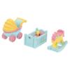 FESTFENDS 3pcs Resin Cake Adornments with Crib and Rocking Horse Ornaments Creative Cartoon Dessert Toppers for Birthday Party Decorations Environment-Friendly Shower Table Decor view 1