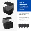 Boltquan Tarot Card Storage Box  PU Leather Deck Organizer with Grey Interior & Magnetic Closure  Holds 4 Tarot Card Cases or 400+ Tarot Cards  Black Exterior  10.5  14.5  23.5 cm /4.15.79.3in view 4