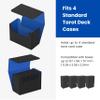 Boltquan Tarot Card Storage Box  PU Leather Deck Organizer with Blue Interior & Magnetic Closure  Holds 4 Tarot Card Cases or 400+ Tarot Cards  Black Exterior  10.514.523.5 cm /4.15.79.3 in view 4