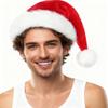 XiXiYang Christmas Hats Santa,Classic Red White Furry Xmas Party Hats with Pom Pom, Stocking Stuffers Christmas Gifts, Festive Holiday Decorations,Hat for Adults and Kids, view 1