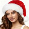 XiXiYang Christmas Hats Santa,Classic Red White Furry Xmas Party Hats with Pom Pom, Stocking Stuffers Christmas Gifts, Festive Holiday Decorations,Hat for Adults and Kids, view 2
