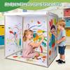 DOLEMODUO Playhouse for Kids - Reusable Wooden Frame Art & Craft Toddler Playhouse, Easy Assemble DIY Creative Doodle House with Paper, Suitable for 3 Age+ view 2