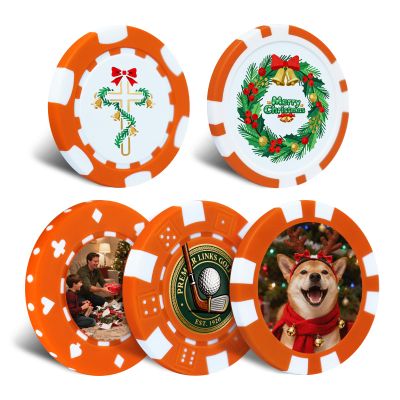 12 Grams Perfessional Customized Clay Poker Chips 30-500 PCS Personalized Casino Chips with Logo & Design 40MM Custom Casino Chips for Christmas Wedding Gifts (A, Orange)