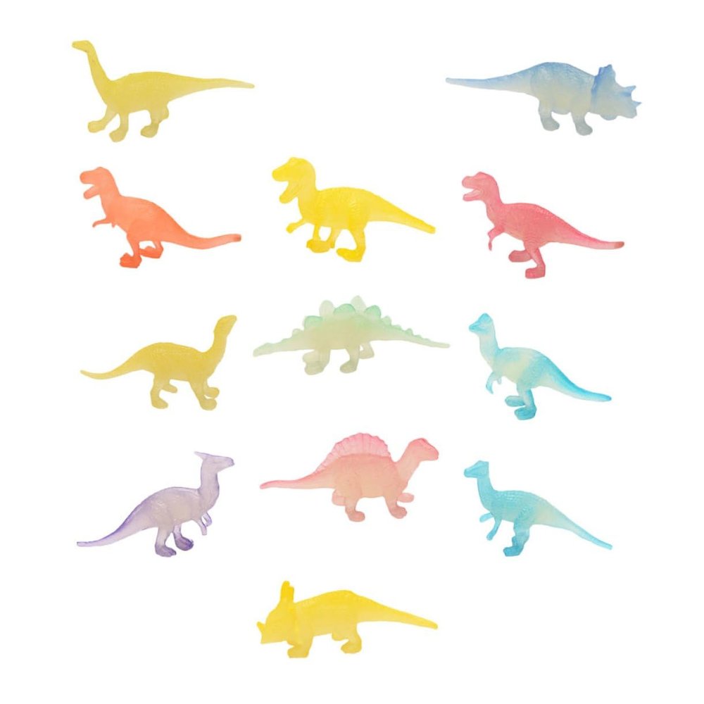 LOPUNER 12PCS Glow in Dark Dinosaur Model for Plastic Dinosaur Figurines with Detailed Design for Birthday Party and Daily Play