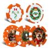 12 Grams Perfessional Customized Clay Poker Chips 30-500 PCS Personalized Casino Chips with Logo & Design 40MM Custom Casino Chips for Christmas Wedding Gifts (E, Orange) view 1