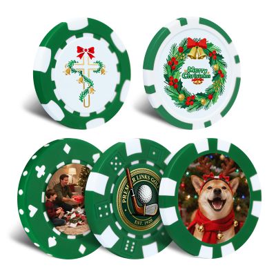 12 Grams Perfessional Customized Clay Poker Chips 30-500 PCS Personalized Casino Chips with Logo & Design 40MM Custom Casino Chips for Christmas Wedding Gifts (A, Green)