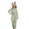 Likthione Christmas Reindeer Onesie for Kids Girls Jumpsuits Costume Deer Animal One Piece Hooded Onesie Holiday Jumpsuit (A-Light Green, 8-9 Years) view 1