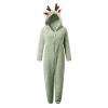 Likthione Christmas Reindeer Onesie for Kids Girls Jumpsuits Costume Deer Animal One Piece Hooded Onesie Holiday Jumpsuit (A-Light Green, 8-9 Years) view 4