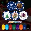 12 Grams Perfessional Customized Clay Poker Chips 30-500 PCS Personalized Casino Chips with Logo & Design 40MM Custom Casino Chips for Christmas Wedding Gifts (D, Blue) view 3