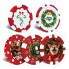 12 Grams Perfessional Customized Clay Poker Chips 30-500 PCS Personalized Casino Chips with Logo & Design 40MM Custom Casino Chips for Christmas Wedding Gifts (D, Red) view 1