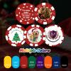 12 Grams Perfessional Customized Clay Poker Chips 30-500 PCS Personalized Casino Chips with Logo & Design 40MM Custom Casino Chips for Christmas Wedding Gifts (D, Red) view 2
