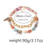Bohemian Ribbon Geometric Bead Pendant Necklace,multicolored,49+7cm view 3