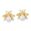 3.1 * 3cm Baroque Imitation Pearl Insect Retro Earrings ,golden,3.1 * 3cm view 1