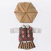 1/12 Scale Student Sweatshirt Suit School Cardigan Set Uniform Outfit Clothing for 6-inches Action Figure, Including Beret & Long-Sleeved Shirt & Tie & Waistcoat & Shorts (Green-Coffee, Female) view 2