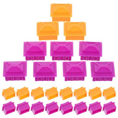 Abaodam 40pcs Rich Man Board Game Houses Replacement Pieces Game Tokens with Bright Orange and Purple Colors Polished Texture for Easy Grip and Play for Parties and Family Fun