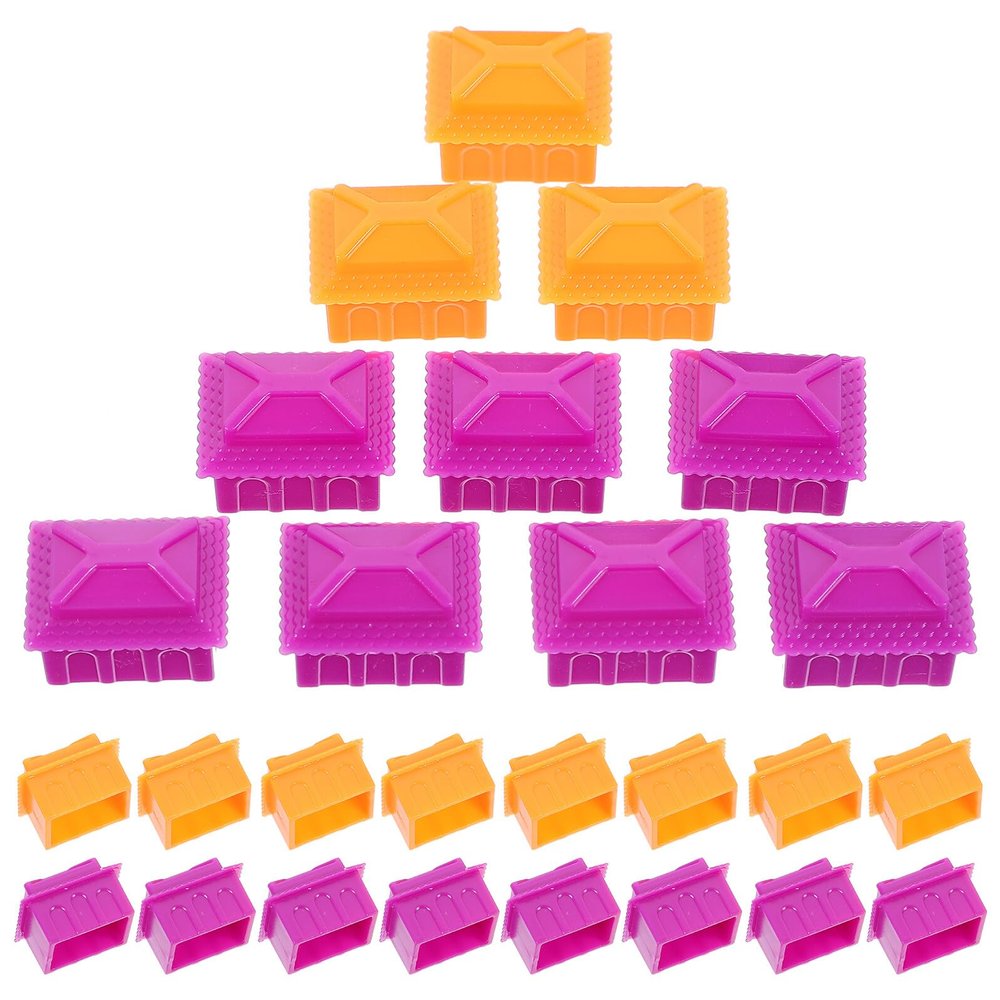Abaodam 40pcs Rich Man Board Game Houses Replacement Pieces Game Tokens with Bright Orange and Purple Colors Polished Texture for Easy Grip and Play for Parties and Family Fun
