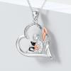 Dorunmo 2 Cat Necklace 925 Sterling Silver Cat Heart Pendant Necklace Cute Animal Jewelry Gifts for Women Sister Mom Wife Lovers view 4