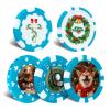 12 Grams Perfessional Customized Clay Poker Chips 30-500 PCS Personalized Casino Chips with Logo & Design 40MM Custom Casino Chips for Christmas Wedding Gifts (E, Light Blue) view 1